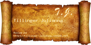 Tillinger Julianna névjegykártya